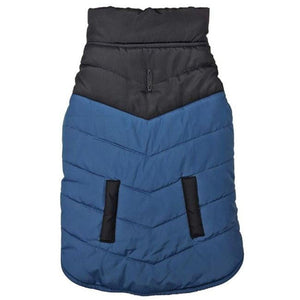 Fashion Pet Reversible Color Block Puffer Dog Jacket Blue