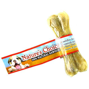 Chew - LOVING PETS NATURE'S CHOICE 100% NATURAL RAWHIDE PRESSED BONES 4" Long (1 Bone)